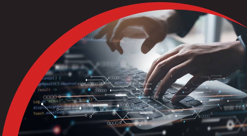 Man using computer in Llanfyllin