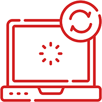 Laptop installing software icon